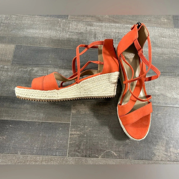 NEW Eileen Fisher Leather Wedge Espadrille Sandals - Picture 3 of 10